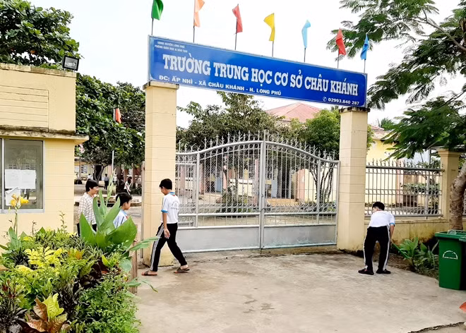 Trường THCS Châu Khánh nơi bà C làm việc.