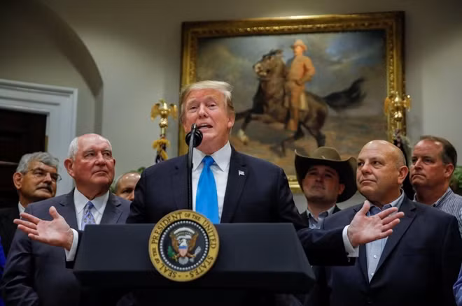 Tổng thống Mỹ Donald Trump phát biểu tại Nhà Trắng. Ảnh Reuters.