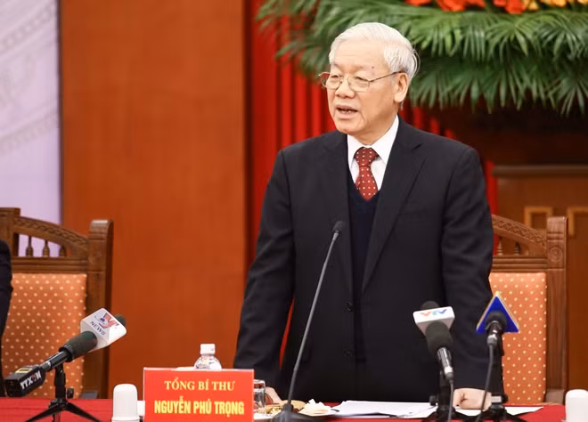 Tổng Bí thư Nguyễn Phú Trọng tại buổi gặp mặt thân tình với bà con kiều bào tiêu biểu.