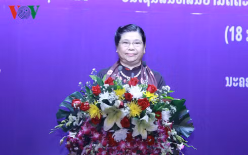 Phó CTQH Tòng Thị Phóng phát biểu tại buổi lễ. Ảnh VOV