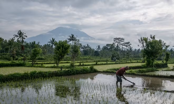 Hòn đảo Bali xinh đẹp trước nguy cơ núi lửa Agung phun trào. Ảnh EPA