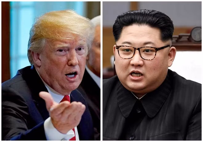 Tổng thống Mỹ Donald Trump và lãnh đạo Triều Tiên Kim Jong-un. Ảnh Reuters