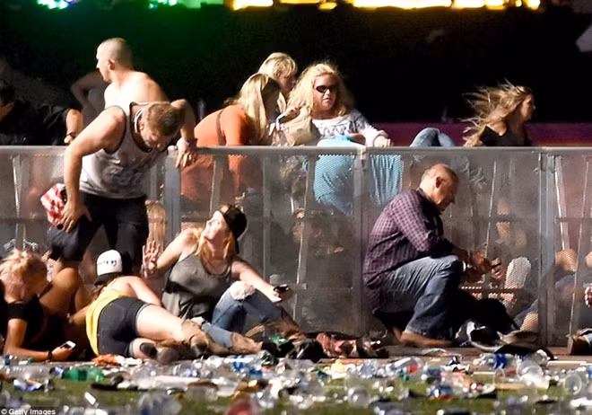 Hiện trường vụ xả súng tại Las Vegas. Ảnh Getty