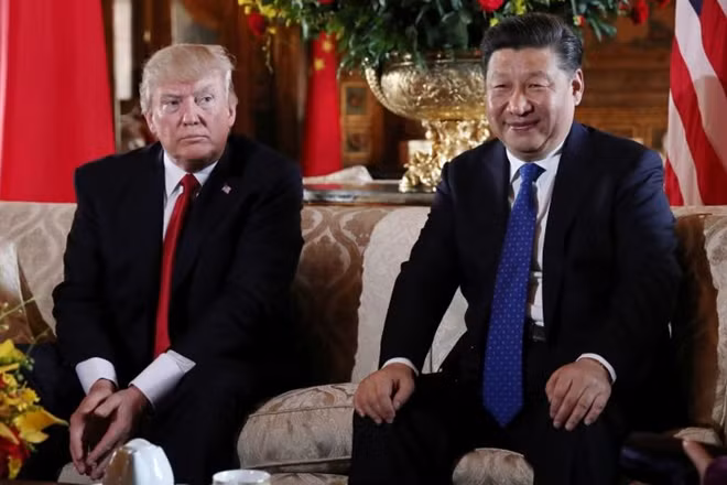 Tổng thống Mỹ Donald Trump và Chủ tịch Trung Quốc Tập Cận Bình. Ảnh Reuters