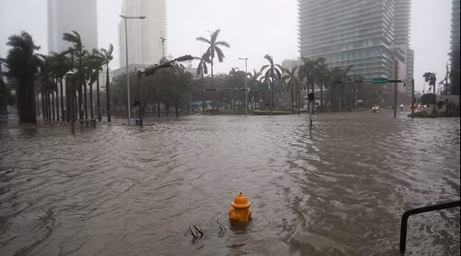 Florida chìm trong biển nước do bão Irma. Ảnh Reuters