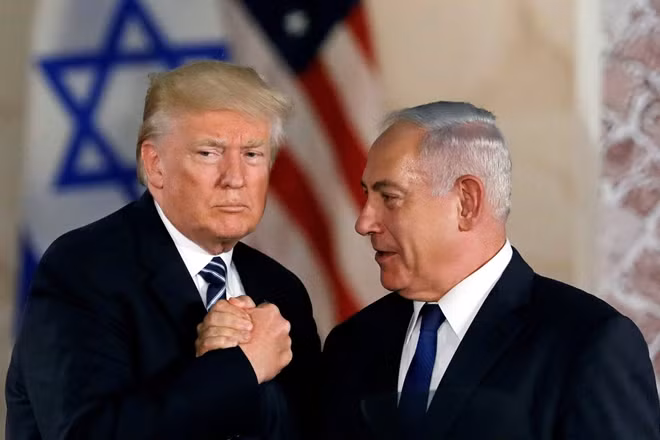 Tổng thống Mỹ Donald Trump và Thủ tướng Israel Benjamin Netanyahu. Ảnh Getty Images.