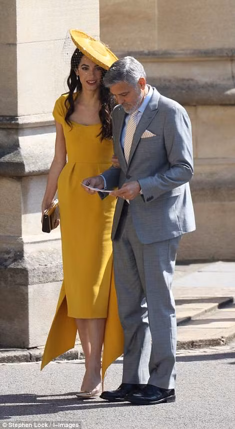 Hai vợ chồng George và Amal Clooney là những khách mời thuộc dàn sao hạng A tham dự đám cưới Hoàng gia Anh.