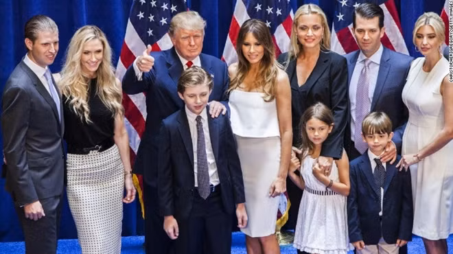 Đại gia đình nhà Trump. Ảnh Getty Images