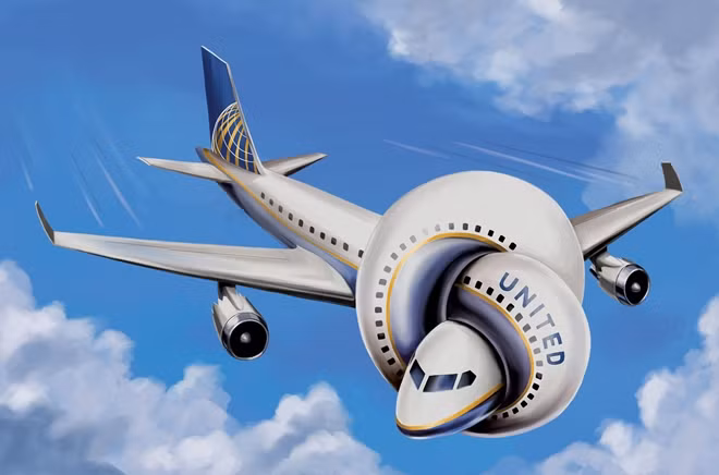 Ảnh vui về United Airlines. Nguồn: Bloomberg