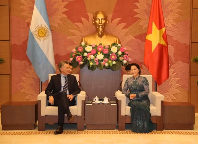 Chủ tịch Quốc hội Nguyễn Thị Kim Ngân hội kiến Tổng thống Argentina Argentina Mauricio.