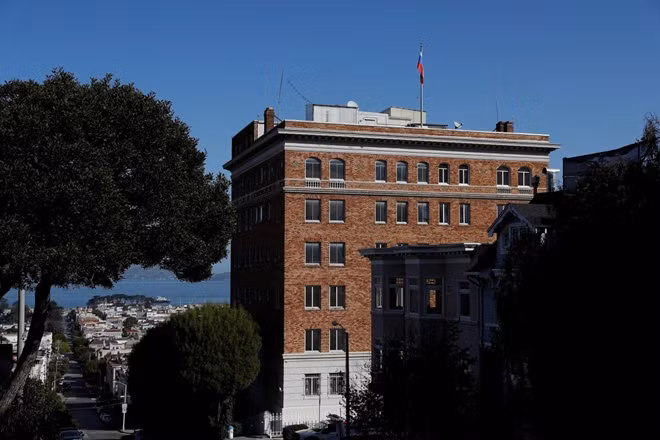 Lãnh sự quán Nga tại San Francisco. Ảnh Reuters