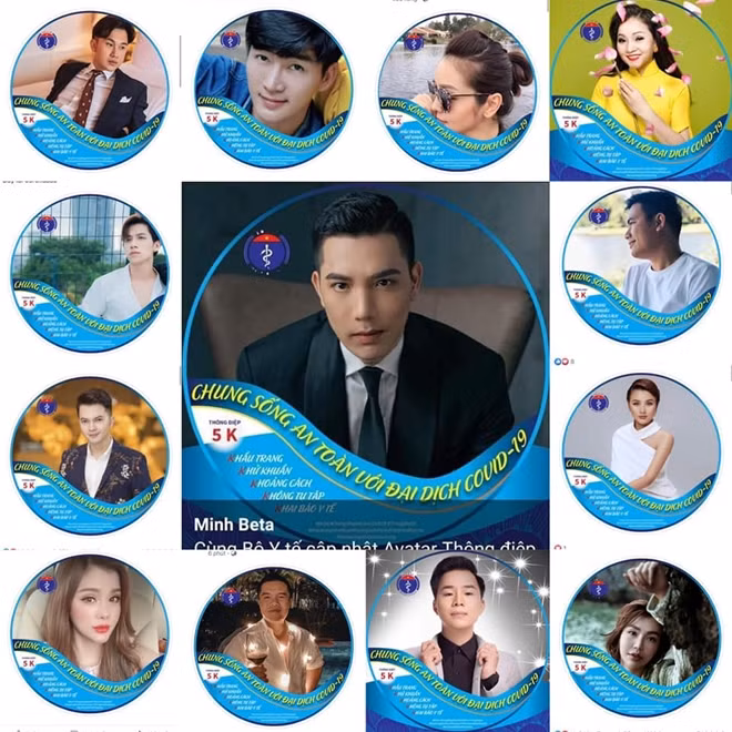 Nhiều nghệ sĩ đã hưởng ứng Thông điệp 5K thay Avatar trên trang cá nhân