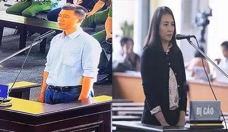 Hai bị cáo Phan Sào Nam và Lê Thị Hồng.