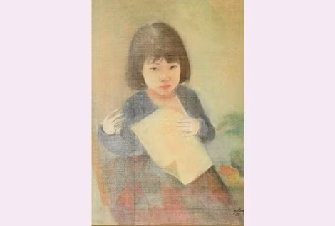 Bức lụa chân dung bé Bảo Khánh - bài tập của nữ sinh Bùi Thị Hằng được ký tên cố họa sĩ Vũ Giáng Hương trong một cuộc đấu giá tranh của Chọn’s vừa rồi. Bức lụa chân dung bé Bảo Khánh - bài tập của nữ sinh Bùi Thị Hằng được ký tên cố họa sĩ Vũ Giáng Hương trong một cuộc đấu giá tranh của Chọn’s vừa rồi.