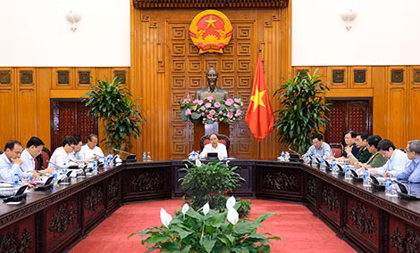 Toàn cảnh cuộc họp của thường trực chính phủ.