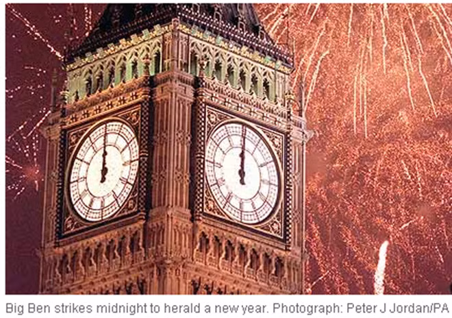 Đồng hồ Big Ben ở Anh thường rực rỡ đêm giao thừa Đồng hồ Big Ben ở Anh thường rực rỡ đêm giao thừa