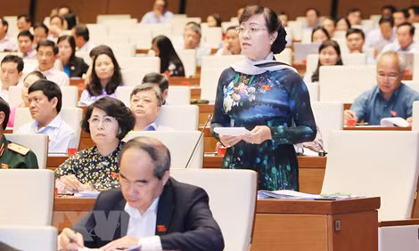 Một buổi thảo luận tại Kỳ họp thứ 6, Quốc hội khóa XIV.