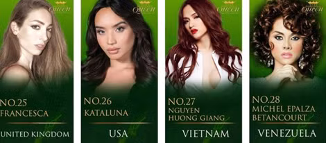 Hình ảnh của Hương Giang Idol trên trang web của cuộc thi "Miss International Queen" 2018.