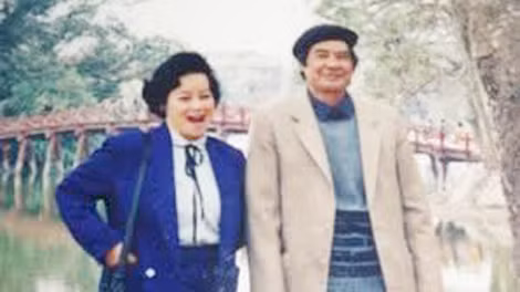 Vợ chồng cố nghệ sĩ Tuệ Minh - Nguyễn Đình Thi.