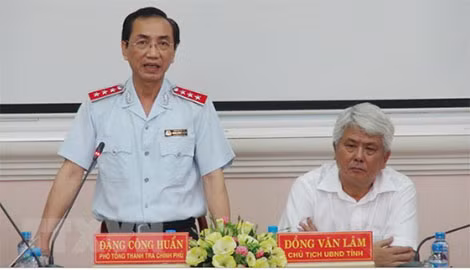 Ông Đặng Công Huẩn, Phó Tổng Thanh tra Chính phủ phát biểu tại buổi công bố. (Ảnh: Thanh Hòa/TTXVN).