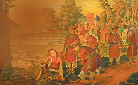 Tranh Phạm Ngũ Lão, 71,5 x 94,7cm, sơn dầu, 1923, sưu tập của Bảo tàng Mỹ Thuật Việt Nam (Ảnh chụp lại: Harry Nguyễn).