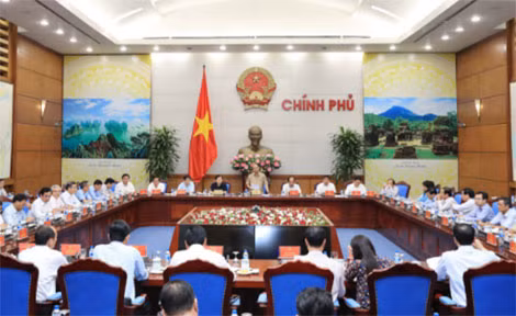 Thủ tướng làm việc với các tỉnh ĐBSCL về chống sạt lở. Ảnh: VGP/Quang Hiếu