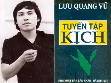 Nhà thơ Lưu Quang Vũ và tuyển tập kịch của anh xuất bản năm 1994. Nhà thơ Lưu Quang Vũ và tuyển tập kịch của anh xuất bản năm 1994.