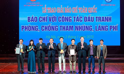 Lễ trao giải Báo chí với công tác đấu tranh phòng, chống tham nhũng, lãng phí năm 2018.