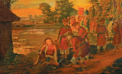 Tác phẩm của họa sĩ Thang Trần Phềnh: Phạm Ngũ Lão, 71,5 x 94,7cm, sơn dầu, 1923, sưu tập của Bảo tàng Mỹ Thuật Việt Nam (Ảnh chụp lại : Harry Nguyễn)