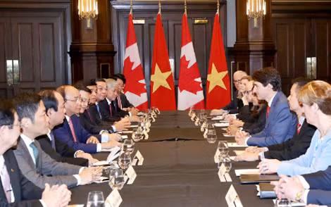 Hội đàm cấp cao Việt Nam-Canada. Ảnh: VGP/Quang Hiếu Hội đàm cấp cao Việt Nam-Canada. Ảnh: VGP/Quang Hiếu