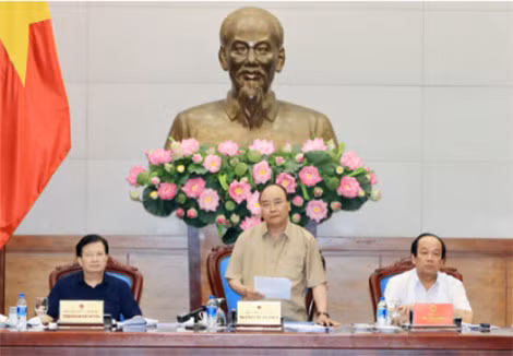 Thủ tướng Nguyễn Xuân Phúc phát biểu tại buổi làm việc. Ảnh: VGP/Quang Hiếu