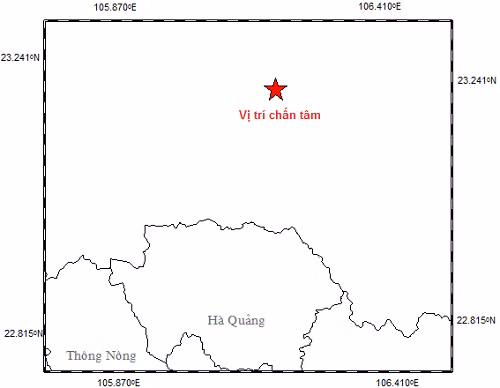 Vị trí nơi xảy ra động đất