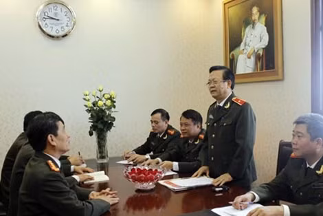 Một buổi họp án của lãnh đạo Cục An ninh Kinh tế nông, lâm, ngư nghiệp (Tổng cục An ninh).