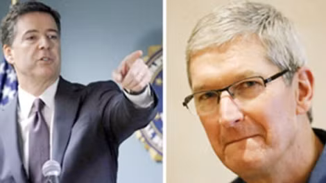 Cuộc đối đầu thú vị giữa giám đốc FBI James Comey với lãnh đạo Apple Tim Cook.