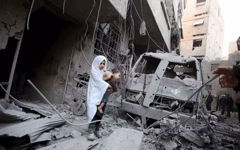 Syria đổ nát sau cuộc chiến kéo dài 6 năm. Ảnh: telegraph.co.uk.