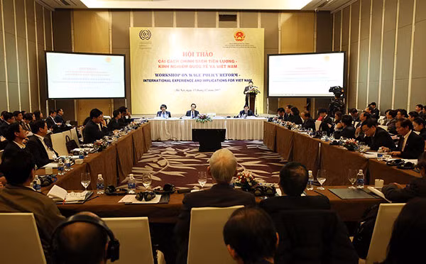 Hội thảo Cải cách chính sách tiền lương, kinh nghiệm quốc tế và Việt Nam sáng 13- 12.