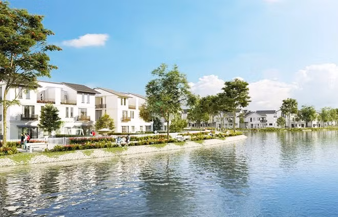 Hồ cảnh quan rộng 10ha mang đến một không gian khoáng đạt, trong lành trong lòng phố