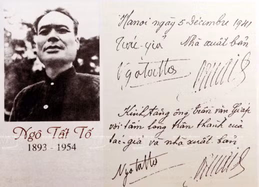 Chân dung và bút tích của nhà văn Ngô Tất Tố.