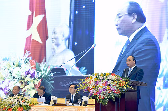 Thủ tướng đề nghị các doanh nghiệp, doanh nhân hãy nói không với tiêu cực, thực hiện kinh doanh với tinh thần liêm chính, không tiếp tay cho tiêu cực, nhũng nhiễu. Ảnh: VGP/Quang Hiếu