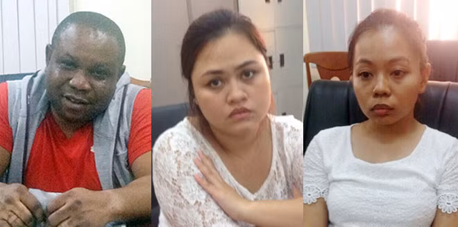 Các đối tượng bị bắt giữ.