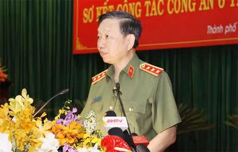 Bộ trưởng Tô Lâm phát biểu tiếp thu ý kiến chỉ đạo của Thủ tướng Chính phủ.