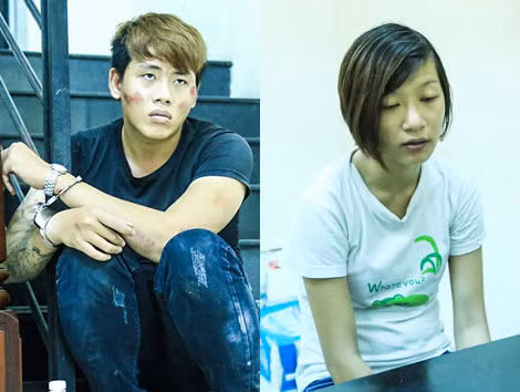 Các đối tượng tại cơ quan Công an.