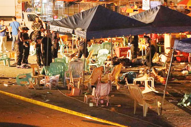 Hiện trường vụ đánh bom ở Davao.