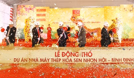 Lễ động thổ xây dựng Nhà máy thép Hoa Sen Nhơn Hội - Bình Định.