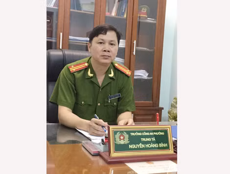 Trung tá Nguyễn Hoàng Bính - Trưởng Công an phường Hà Cầu.