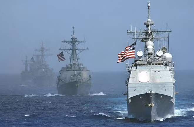 Tàu khu trục Mỹ. Ảnh: Reuters