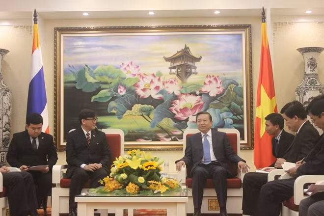 Bộ trưởng Tô Lâm tiếp Đại sứ Thái Lan tại Việt Nam Manopchai Vongphakdi.