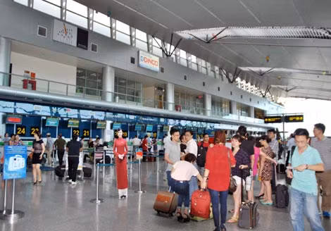 Sảnh làm thủ tục nhà ga quốc tế T2 Nội Bài.