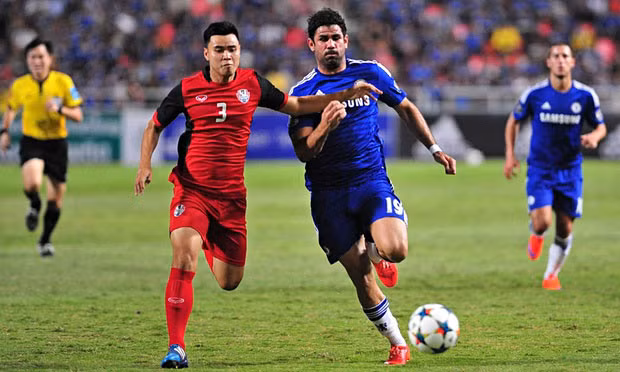 Tiền đạo Chelsea Diego Costa trong trận Đội tuyển các Ngôi sao Thái Lan. Ảnh: Xinhhua. Tiền đạo Chelsea Diego Costa trong trận Đội tuyển các Ngôi sao Thái Lan. Ảnh: Xinhhua.