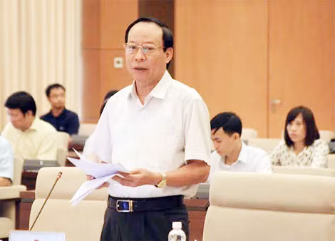 Thượng tướng Lê Quý Vương tại phiên họp của Uỷ ban Thường vụ Quốc hội sáng 17/8.